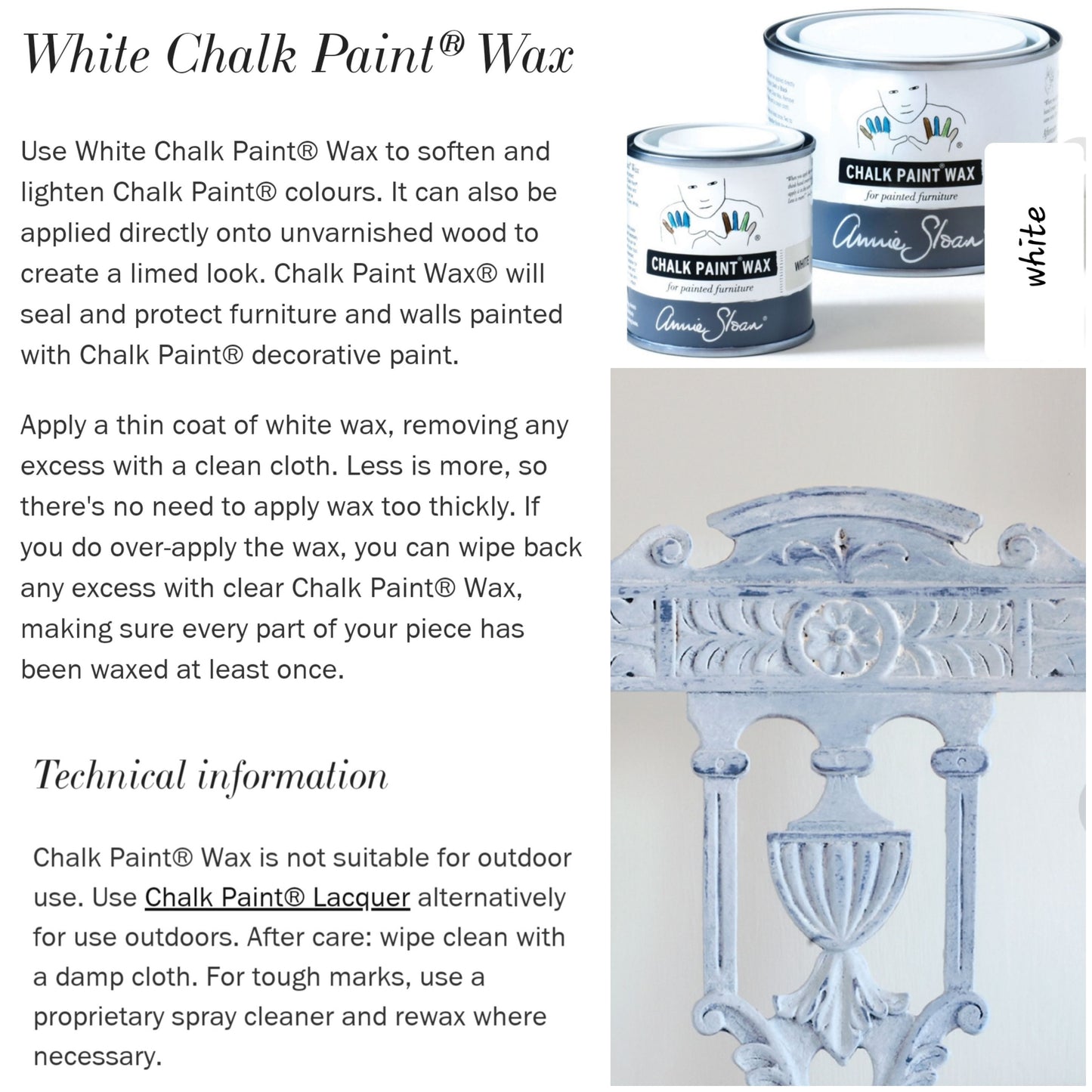 ANNIE SLOAN CHALK PAINT®️ WAX - WHITE