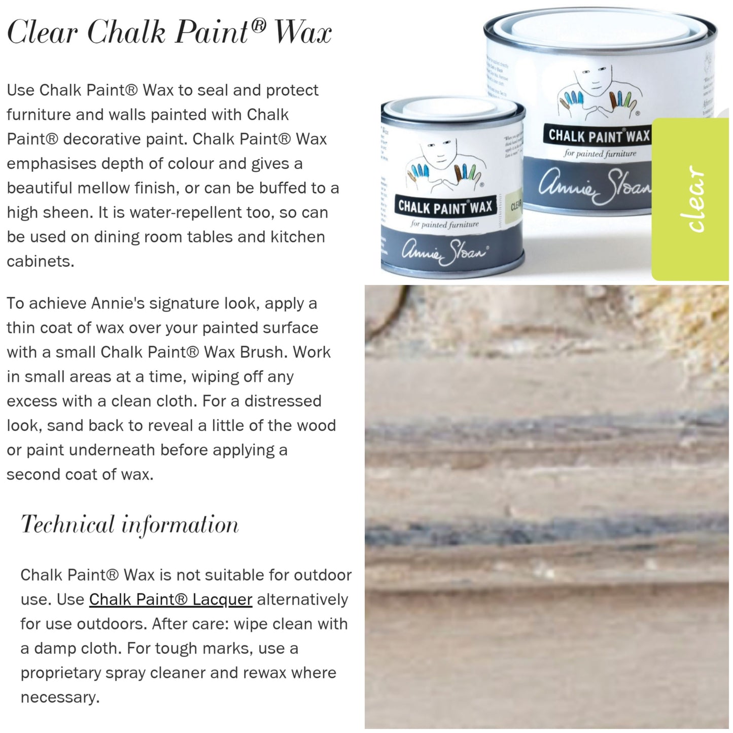 ANNIE SLOAN CHALK PAINT®️ WAX - CLEAR